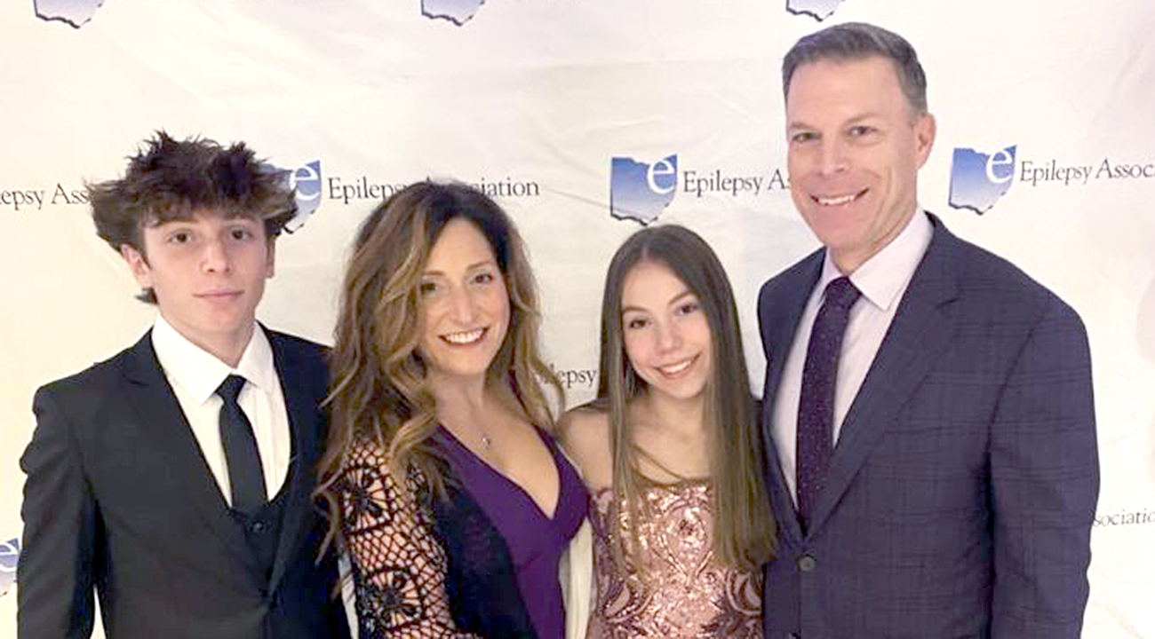 Isabella and her family at an event to raise awareness about epilepsy. 