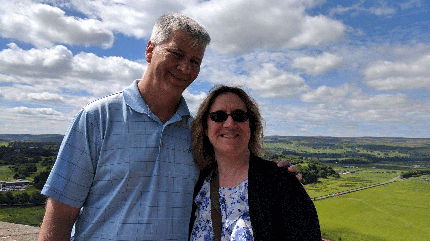 Cheryl Cairns and her husband while vacationing.