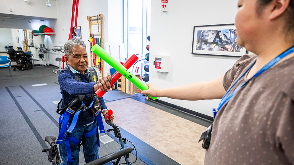 Margo Waters at physical therapy appointment