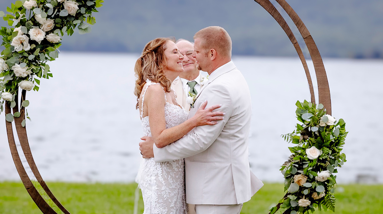 Jennifer and Travis at their wedding 