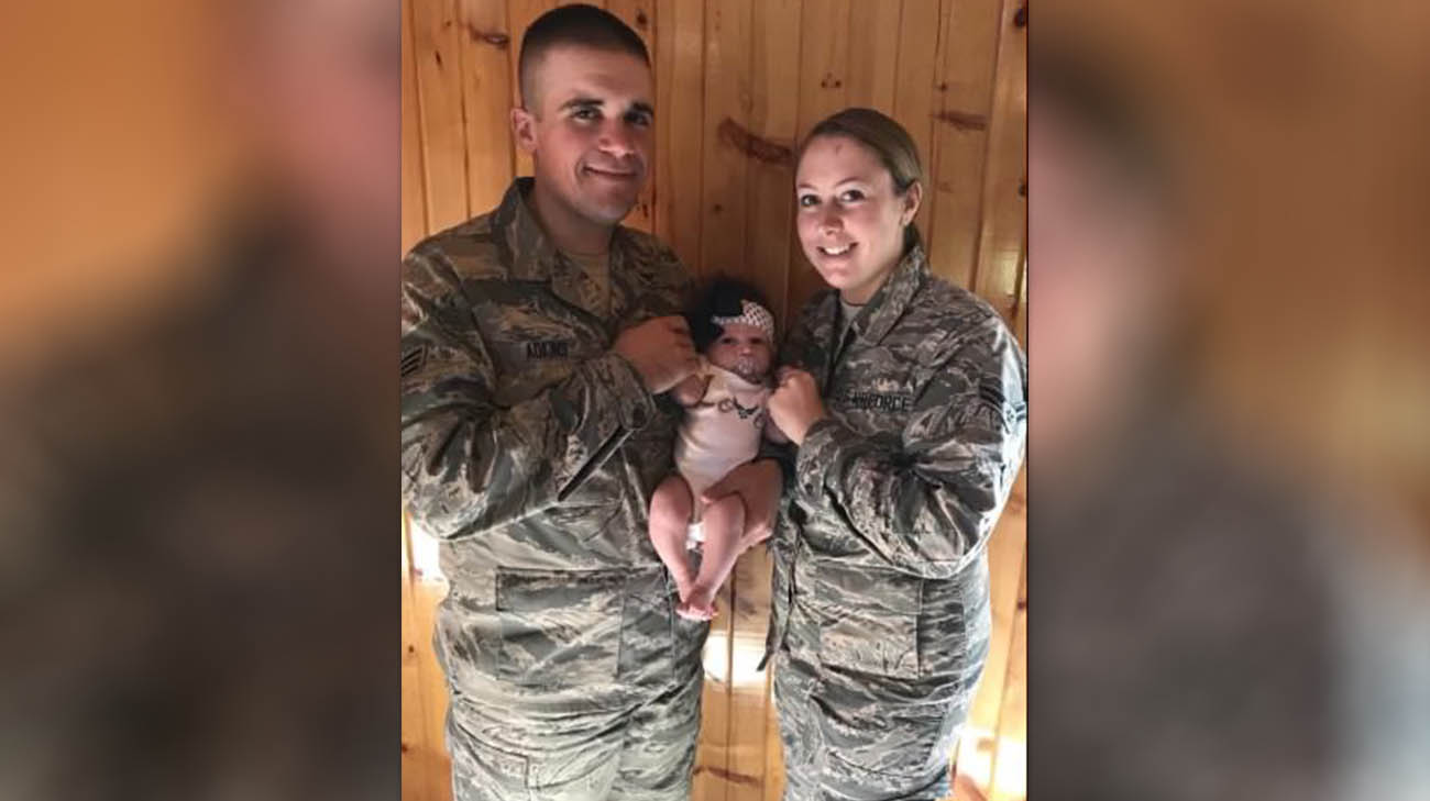 Josh and Lauren Adkins serve in the Ohio Air National Guard.