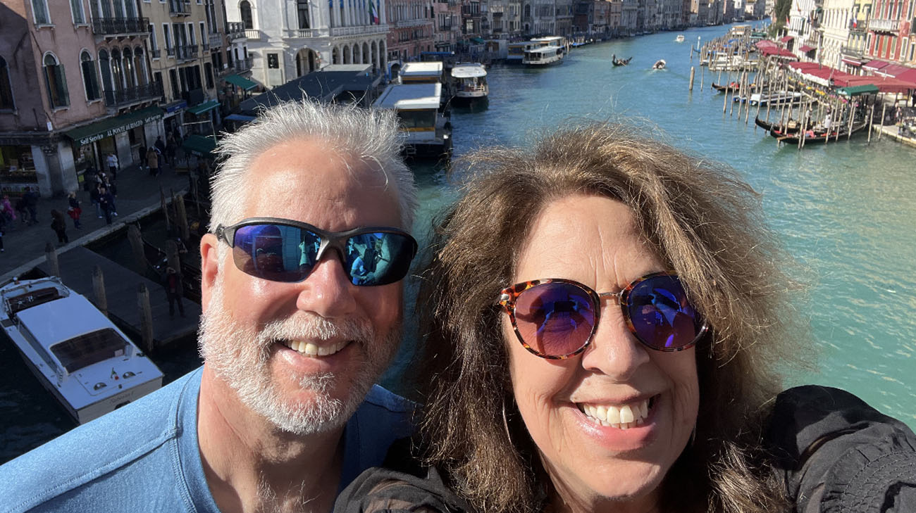 Robert Price and his wife Patrice in Italy.