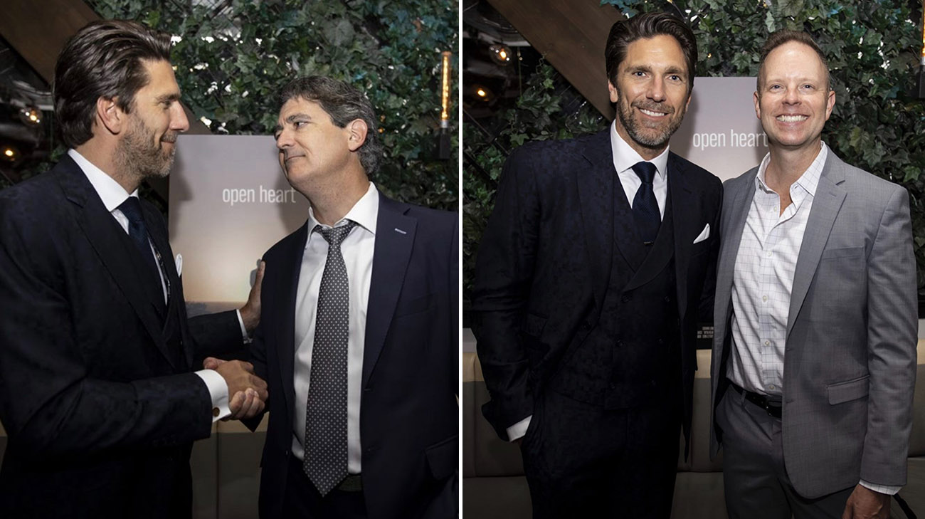 Henrik Lundqvist with Cleveland Clinic Dr. Eric Roselli and Dr. Michael Emery. 