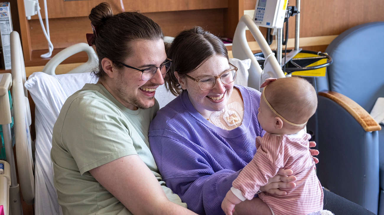 Sierra and her family during a follow-up appointment. 