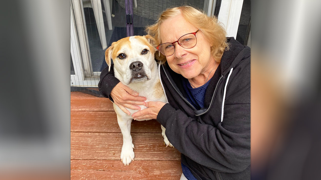 Patient Joanne Kukula and her dog, Buddy. 