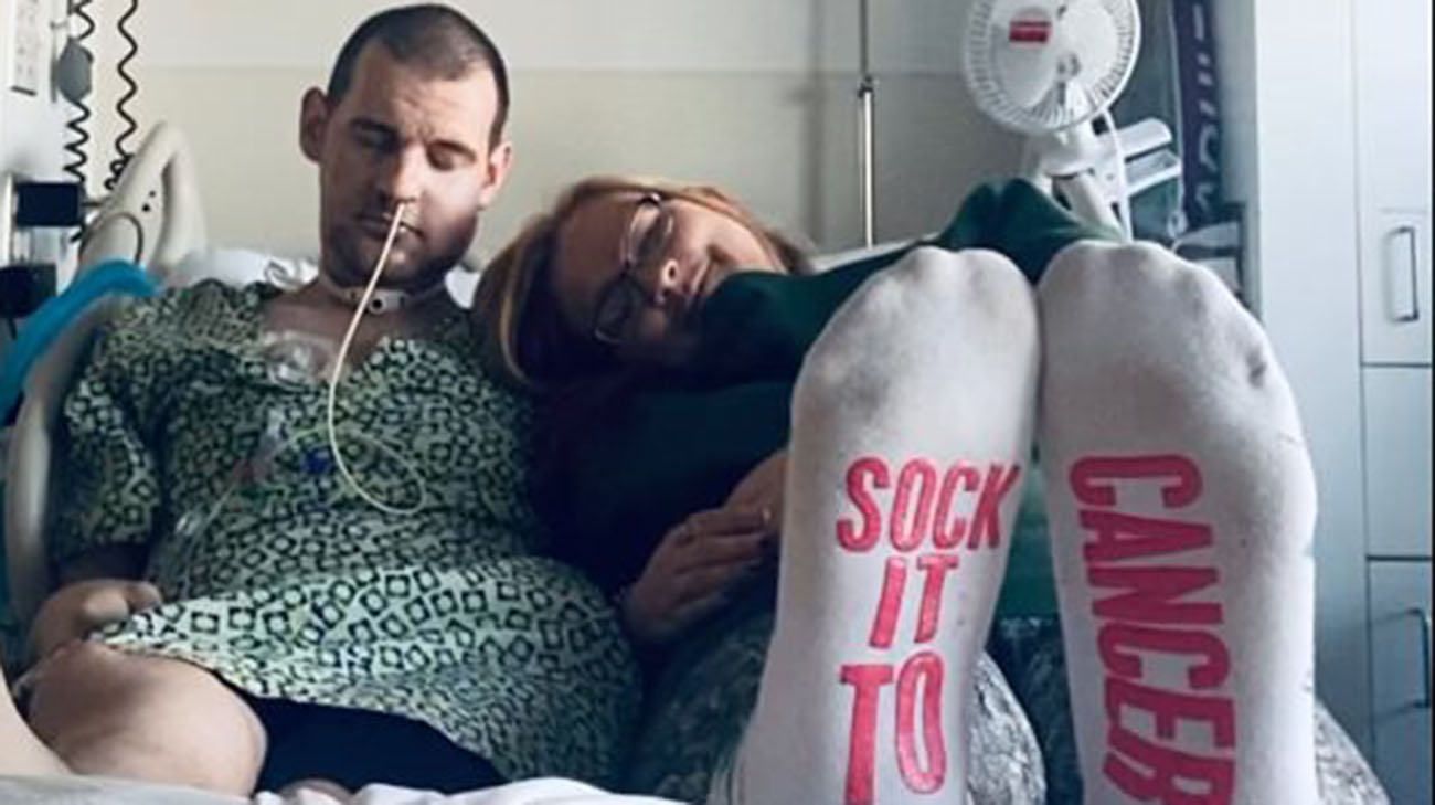 Aaron and Danielle while Aaron received treatment at Cleveland Clinic.