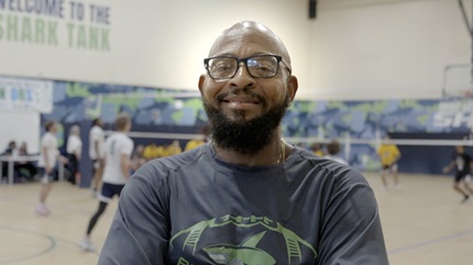 Harold Pearson coaching at his highschool.