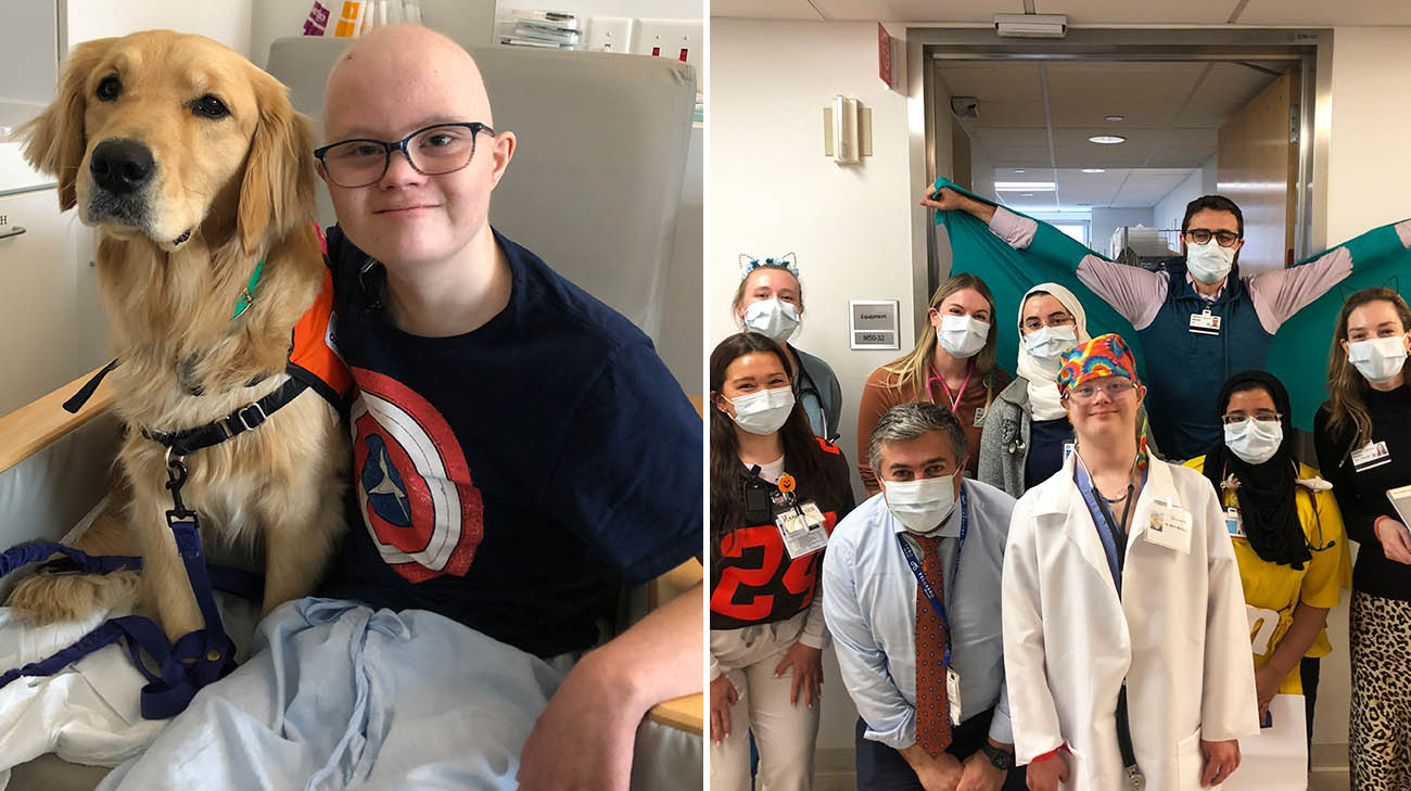 Mick with caregivers at Cleveland Clinic Children's. 