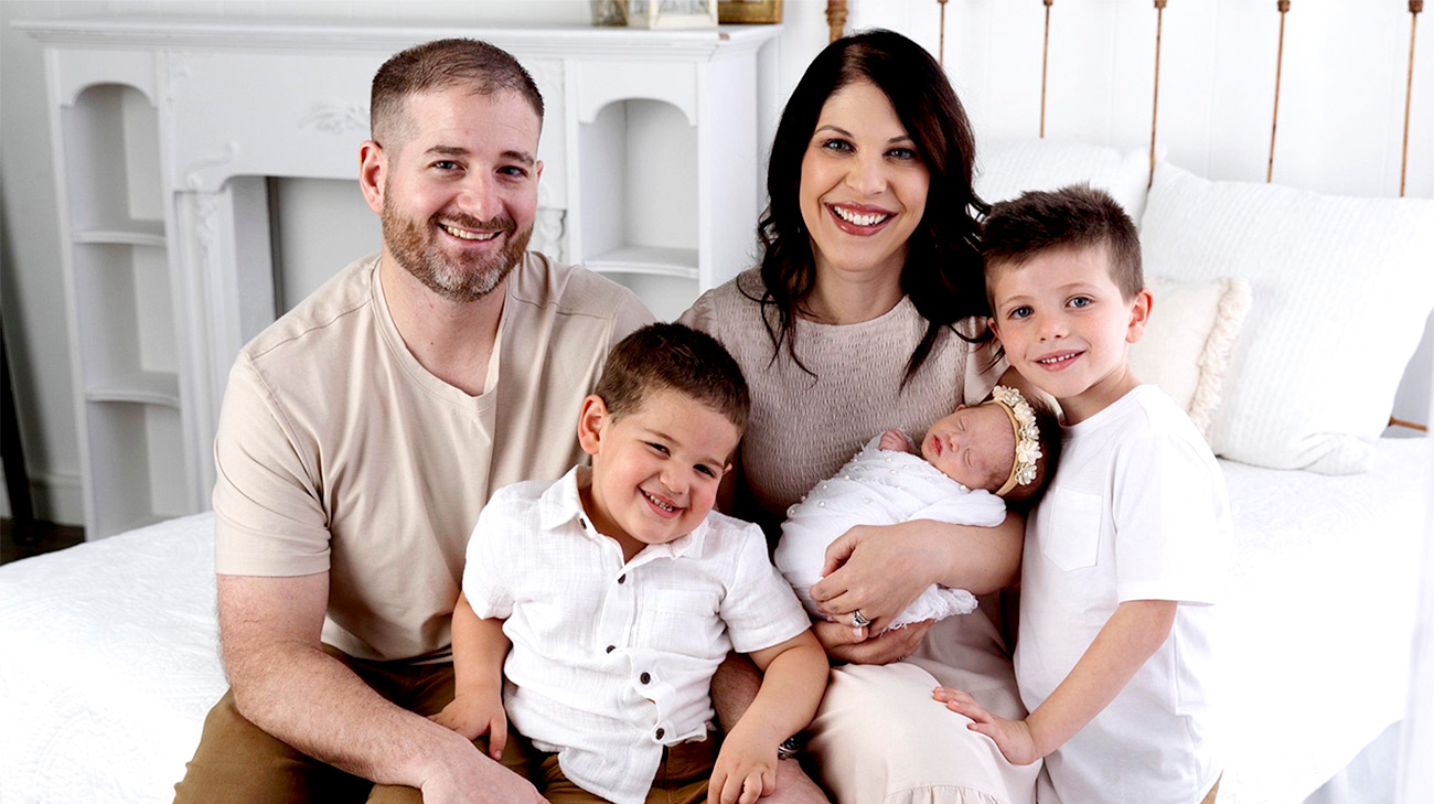 Portrait of Sophia and her family. 