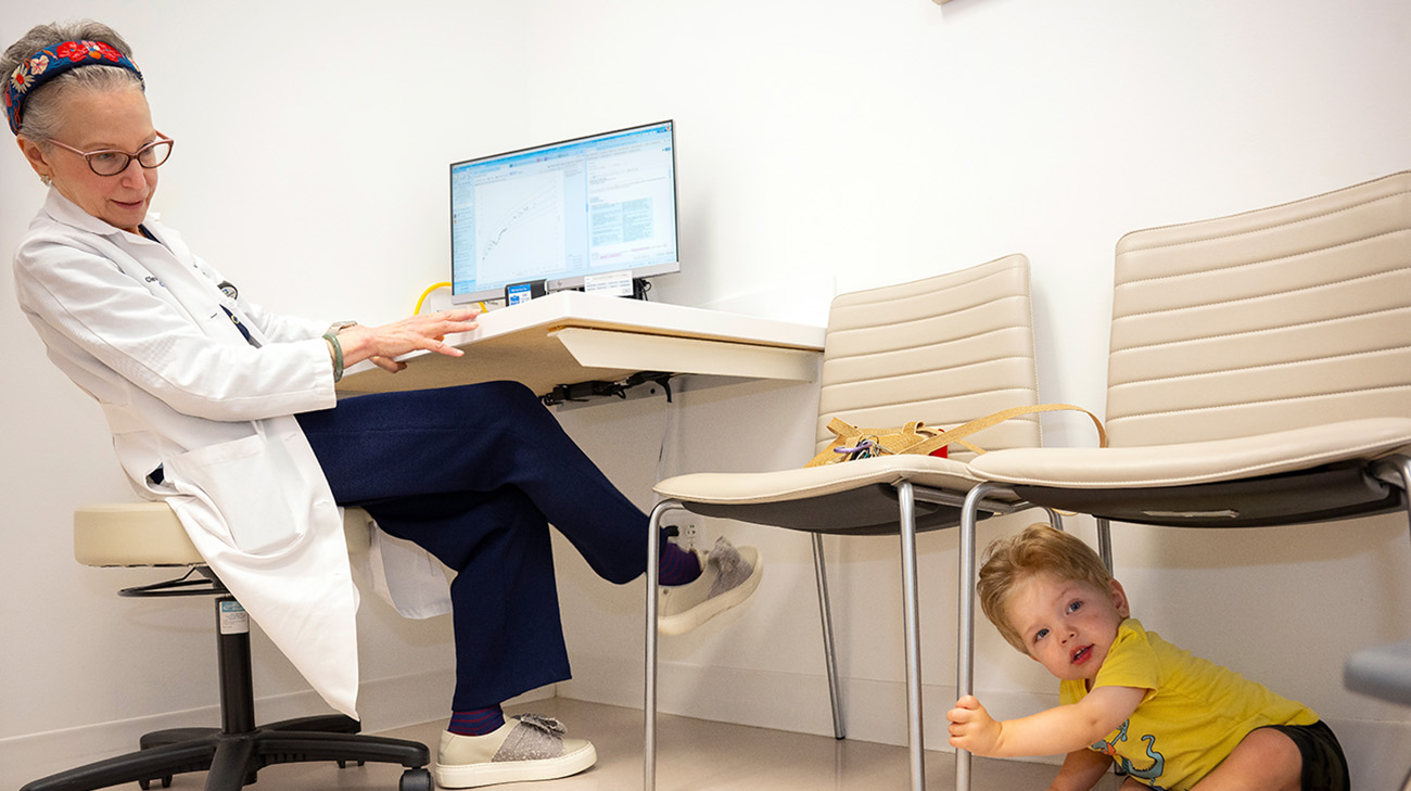 Sonny with Dr. Goldman at a follow-up appointment