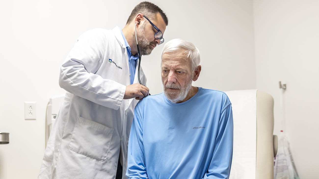 Don during an appointment with nephrologist Dr. Joshua Augustine at Cleveland Clinic. 