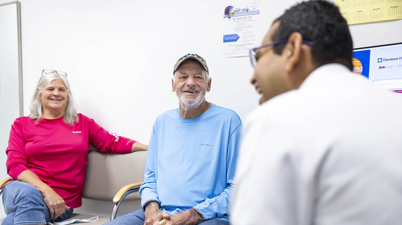 Don during a follow-up appointment at Cleveland Clinic with pulmonologist Dr. Sameep Sehgal. 