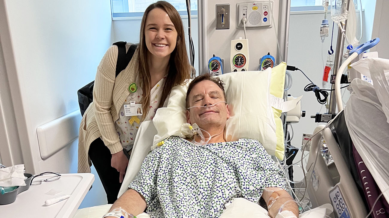 Thomas and his daughter at Cleveland Clinic. 