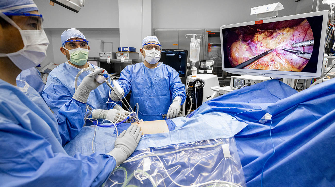 Missy undergoing a biopsy at Cleveland Clinic where doctors extracted a portion of her tumor. 