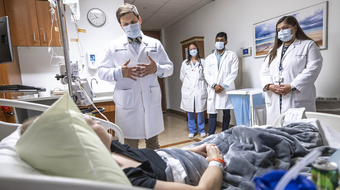 Missy during a point of care visit with her Cleveland Clinic care team.