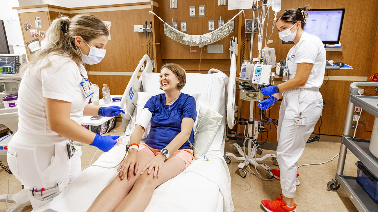 Missy receiving tumor-infiltrating lymphocytes therapy at Cleveland Clinic. 