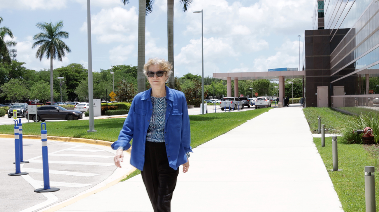 Dorothy Hall walking at Cleveland Clinic