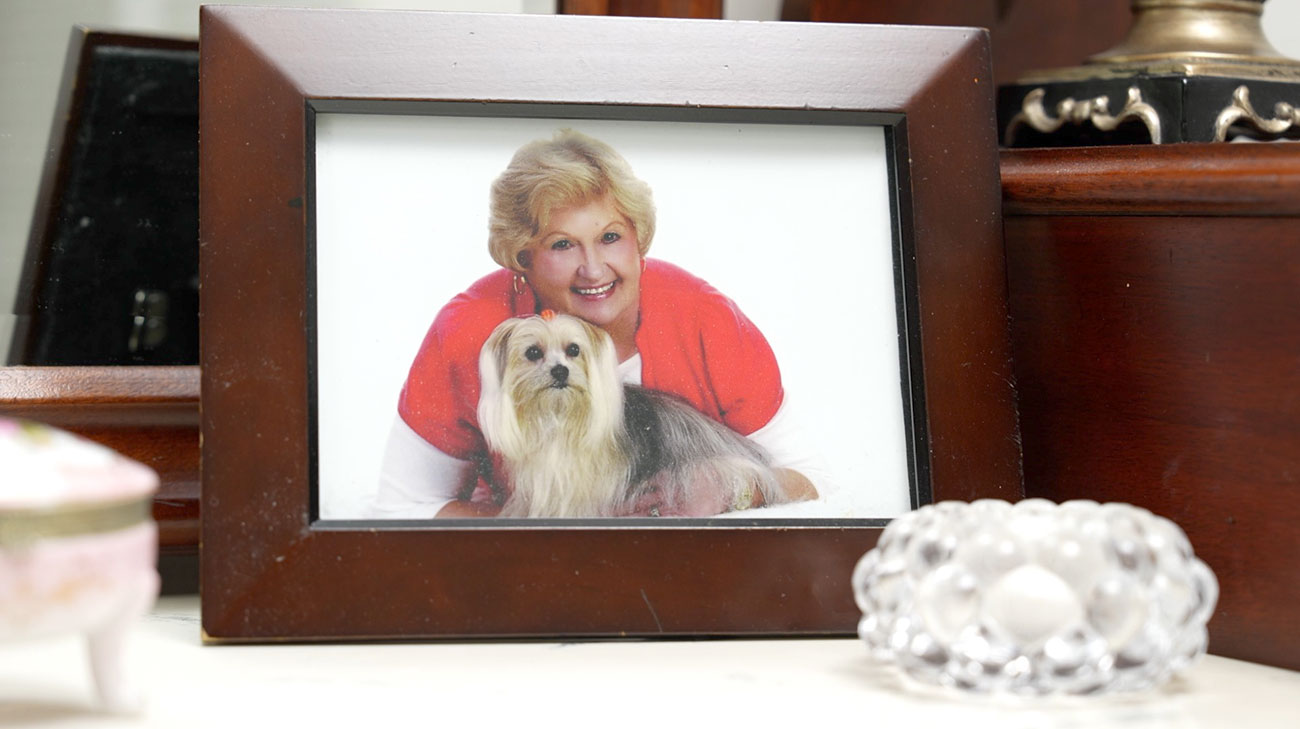 Diane Fiedler pictured with her dog.