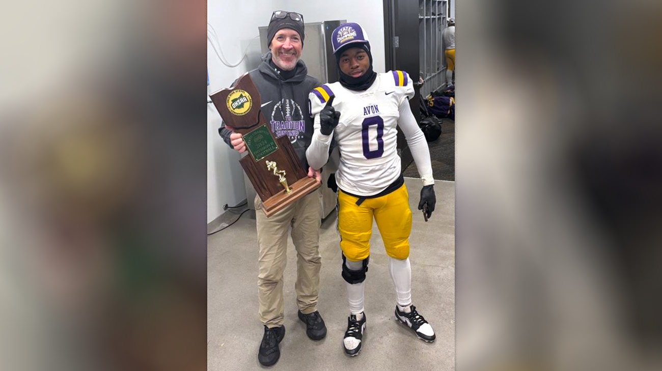 Josiah with Cleveland Clinic athletic trainer, Jim O'Leary. 