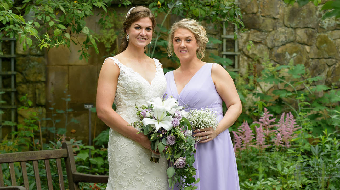 Courtney and Heather at Courtney's wedding in July 2019.