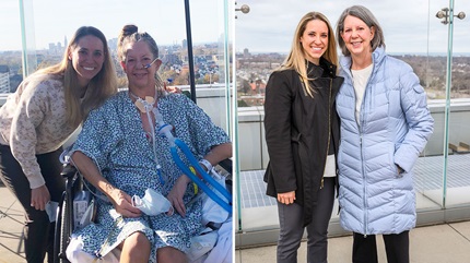 Laura and her daughter, Lauren, on the rooftop of Cleveland Clinic main campus. 