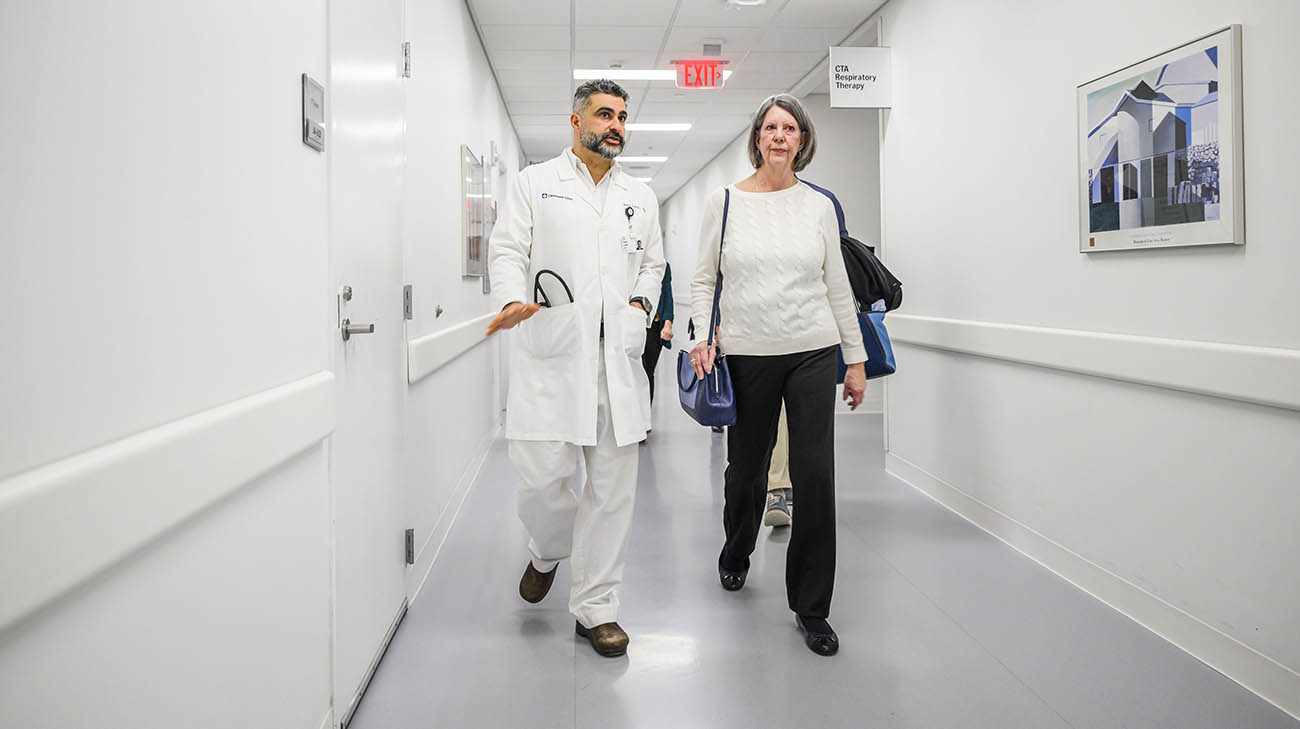 Laura with Dr. Mani Latifi at Cleveland Clinic main campus. 