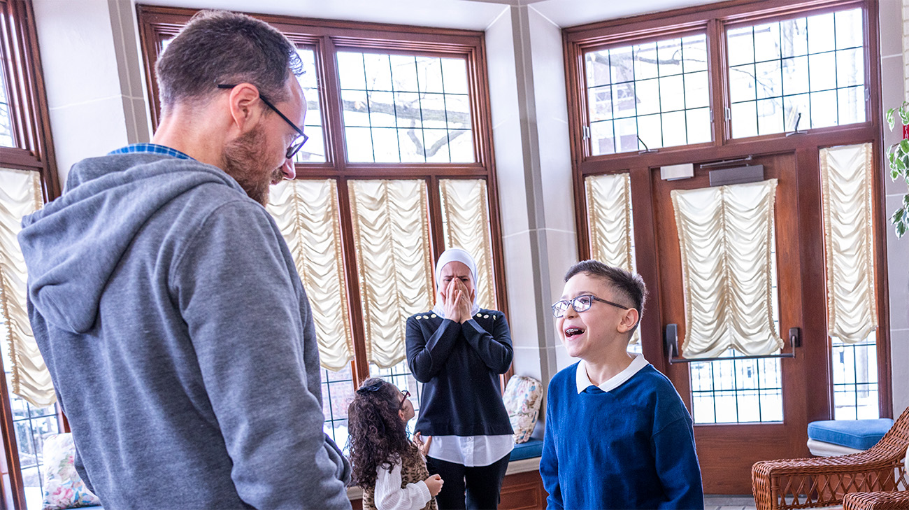 Ahmad meeting his donor Nathan