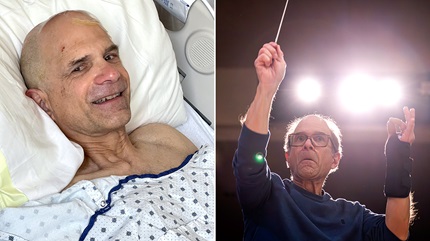 Rand in hospital and Rand conducting