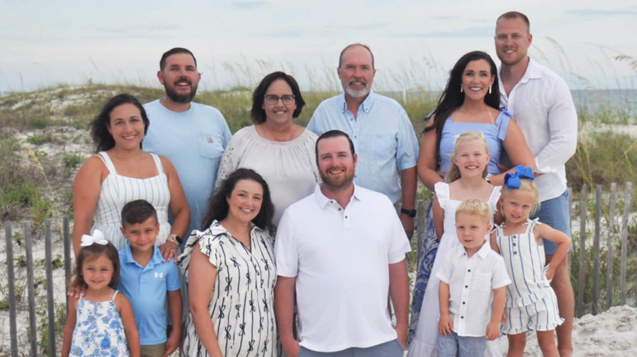 Jennifer with her family and grandkids.