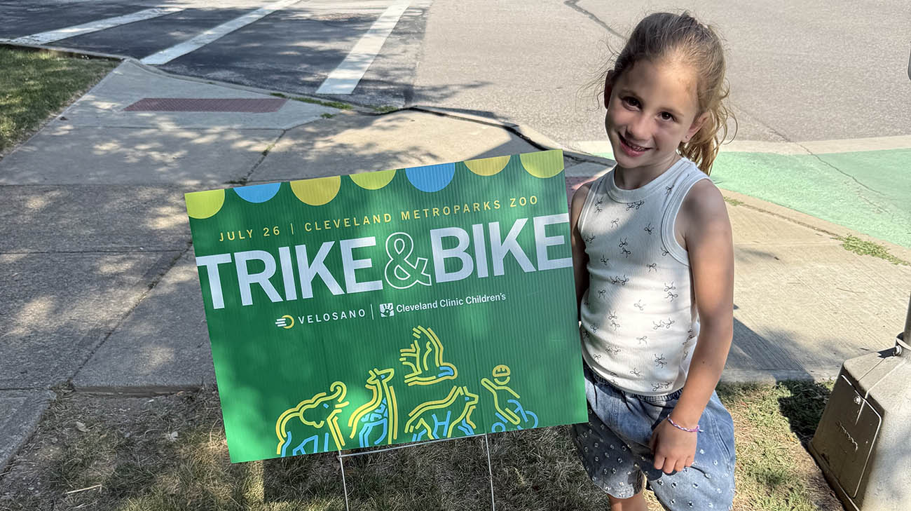 Lyla will be pedaling for a cure in Cleveland Clinic's VeloSano Trike and Bike event.
