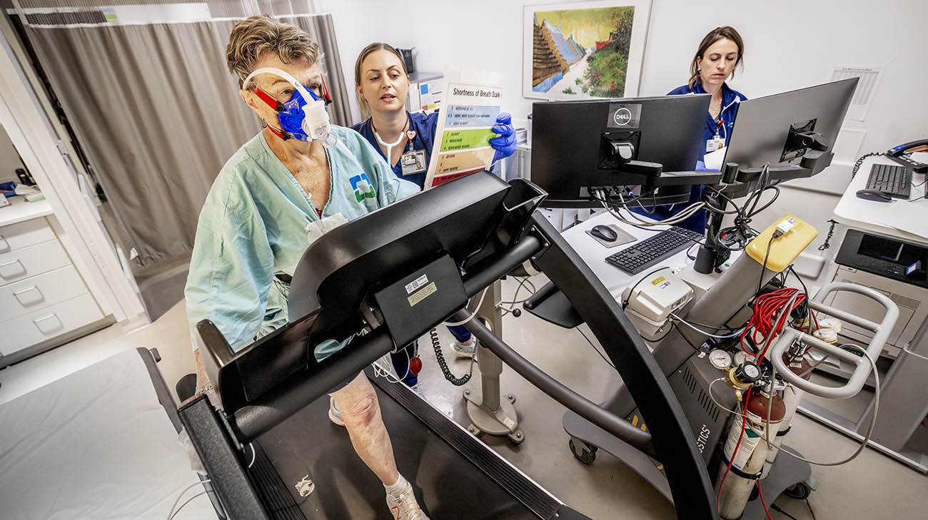 Luise during a stress test at Cleveland Clinic.