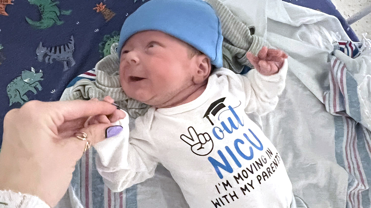 Doctors discharged Sixx after 63 days in Cleveland Clinic Akron General NICU. 