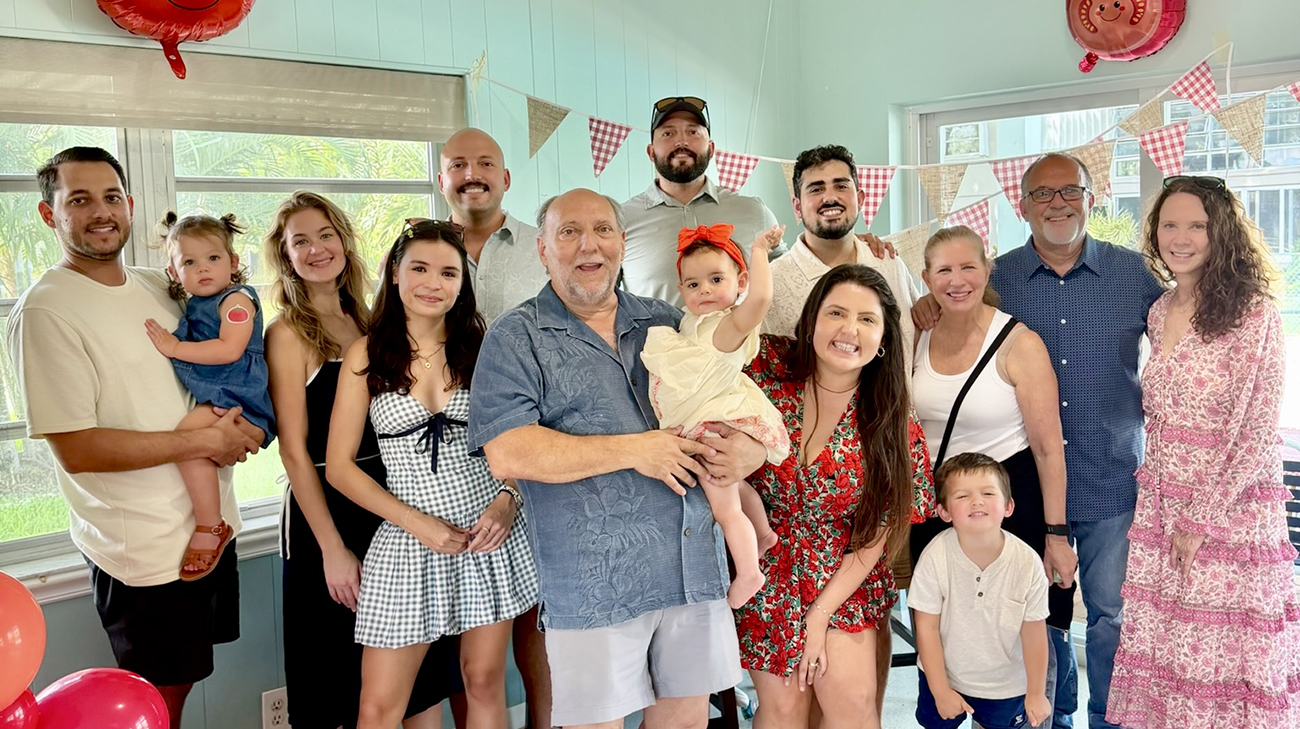Scott celebrating with his family