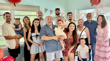 Scott celebrating with his family