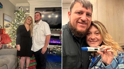 Timothy and Kaitlyn celebrating the holidays and announcing that Kaitlyn is pregnant.