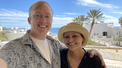 Chase and her husband. Chase received the breast cancer vaccine at Cleveland Clinic. 