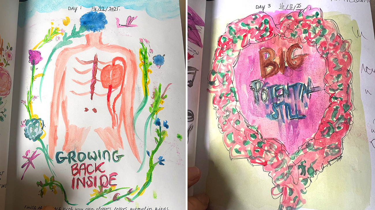 Paintings Jeremy created to express that, even after heart surgery, he can still live life to his fullest potential.