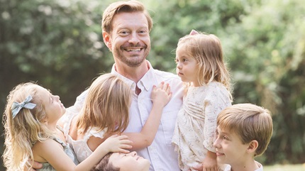 Dr. Christopher Benton, father to five children all under age 12, first learned he had a bicuspid aortic valve more than 20 years ago while in medical school.