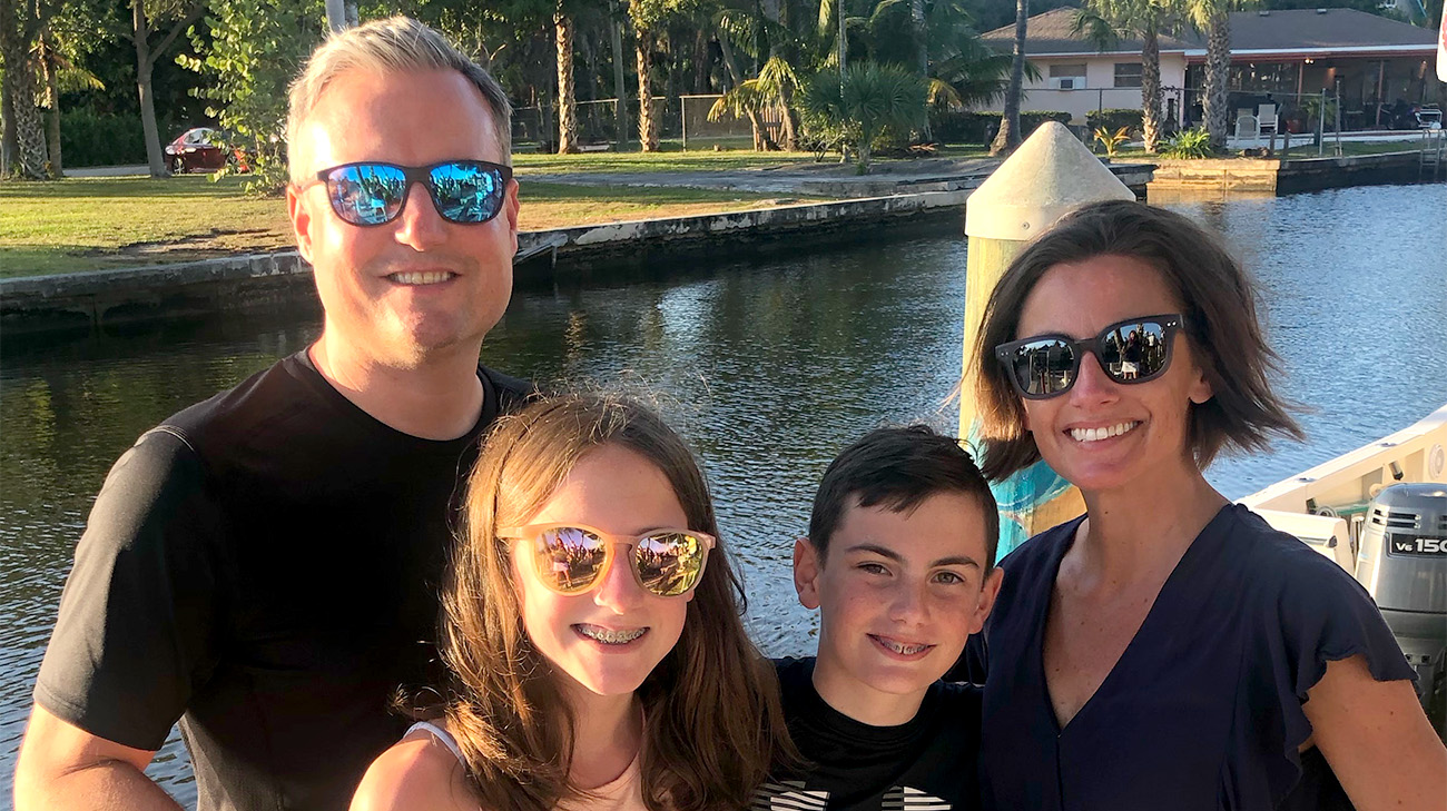 Jessica with family on vacation