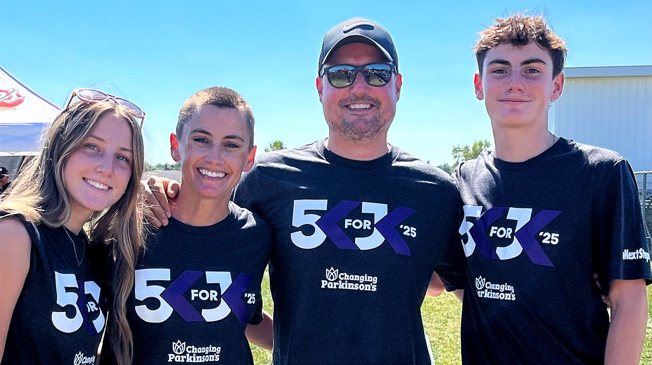 Jessica with family at a walk to raise awareness about Parkinson's