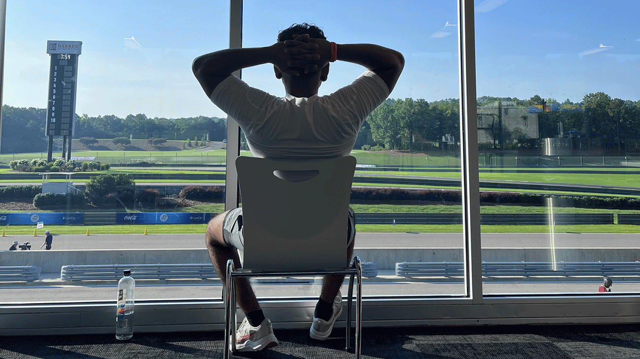 Taking it all in, Rey Mendoza sits to reflect and celebrate the moment made possible by a kidney transplant.