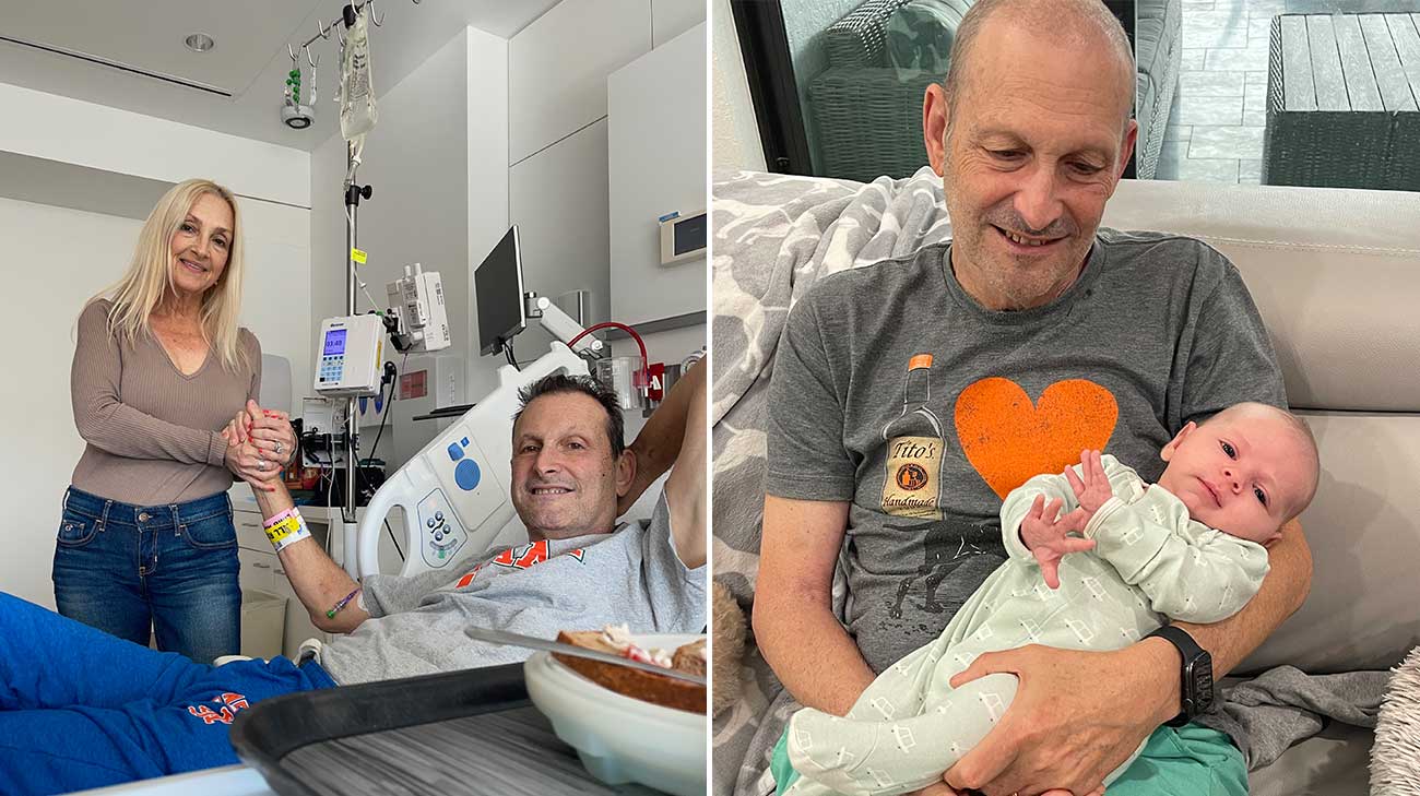 Photo's of Dirk with his wife and his new grandchild.