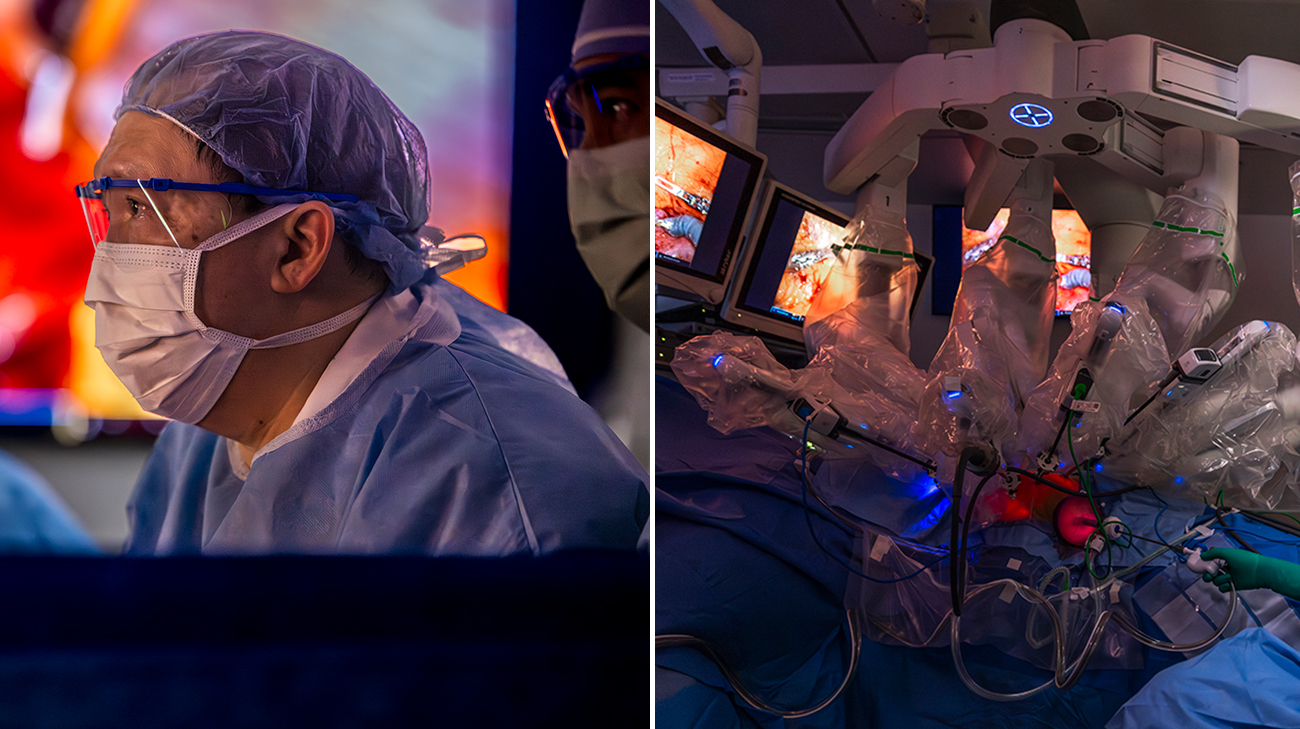 Alvin Wee, MD, program director of Renal Transplantation at Cleveland Clinic, performing a robotic-assisted kidney transplant.