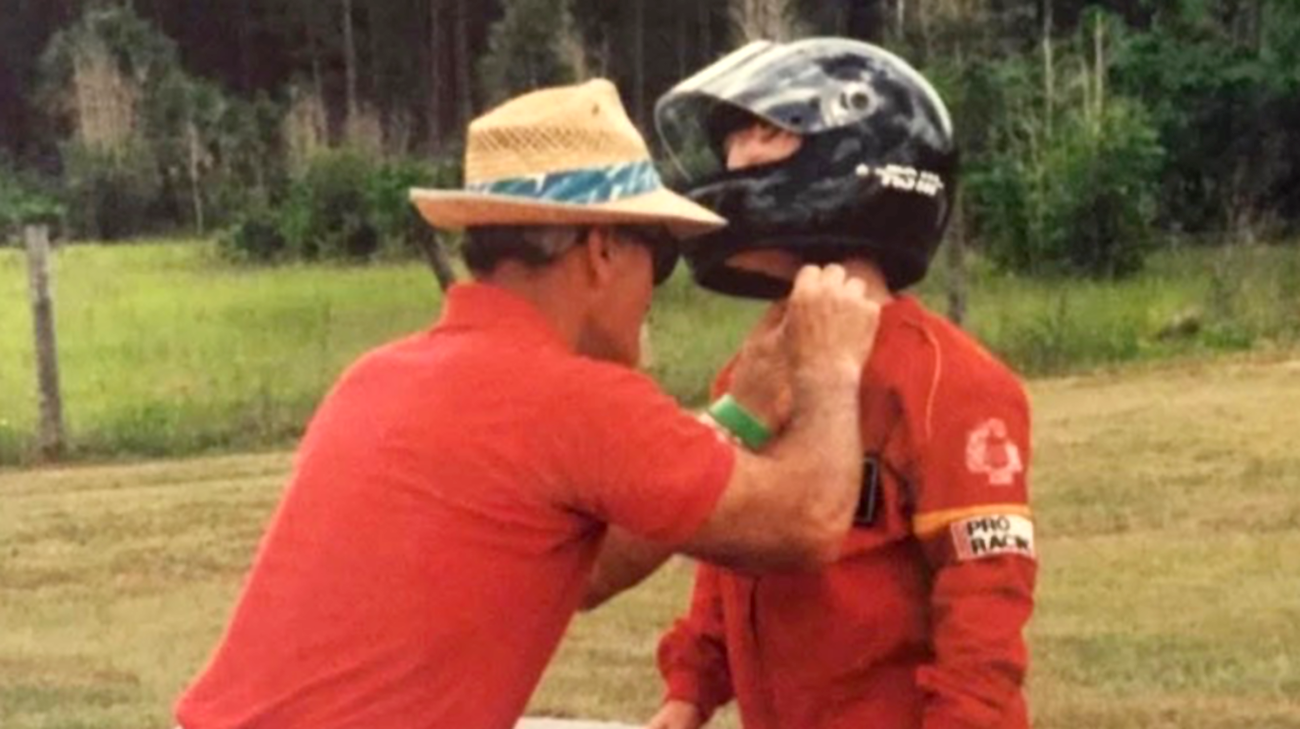 Jordan as a child racing