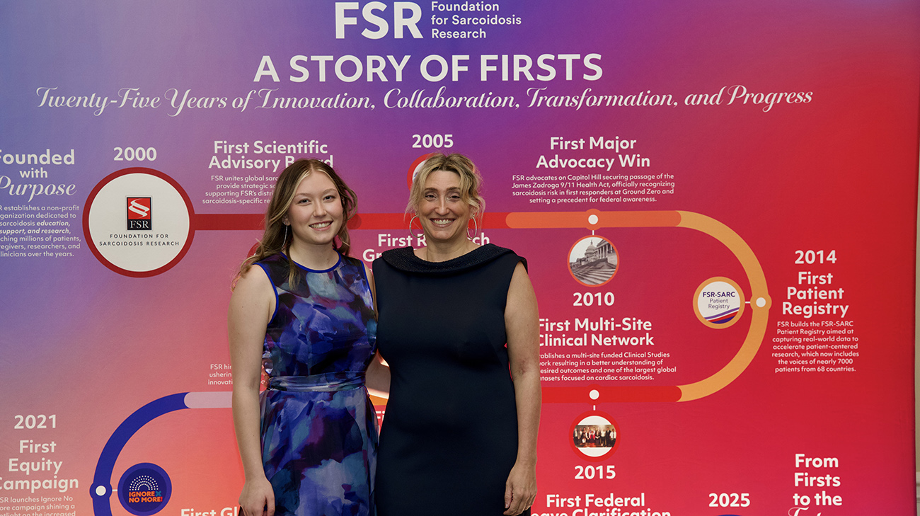 Scarlette and her mother at a gala event for the Foundation for Sarcoidosis Research. 