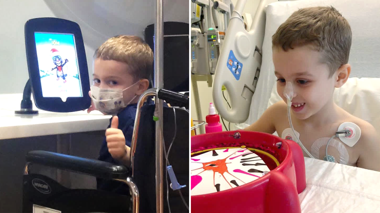Jacob in hospital for transplant