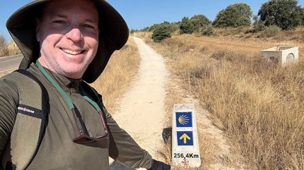 Rich Ford at the 256.4 kilometer marker in Spain