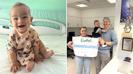 Zeke in hospital and Zeke at bell ringing
