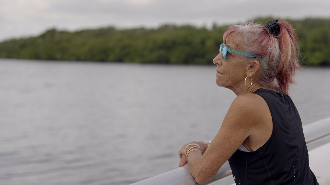 Mindy looking at a lake