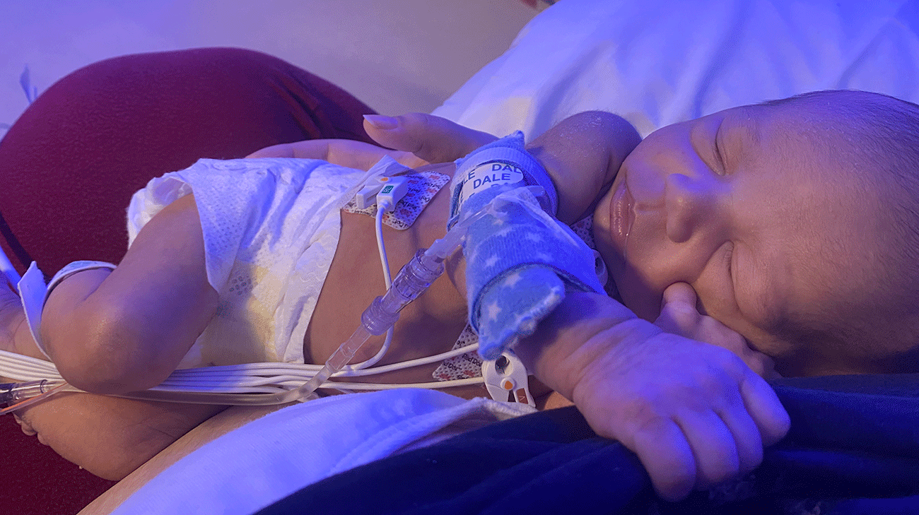 Kaiden shortly after he was born in the NICU.